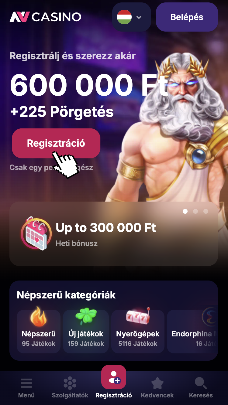 Első lépés - Az NV Casino meglátogatása