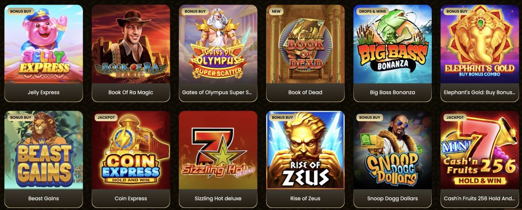 Goldspin Casino játékok