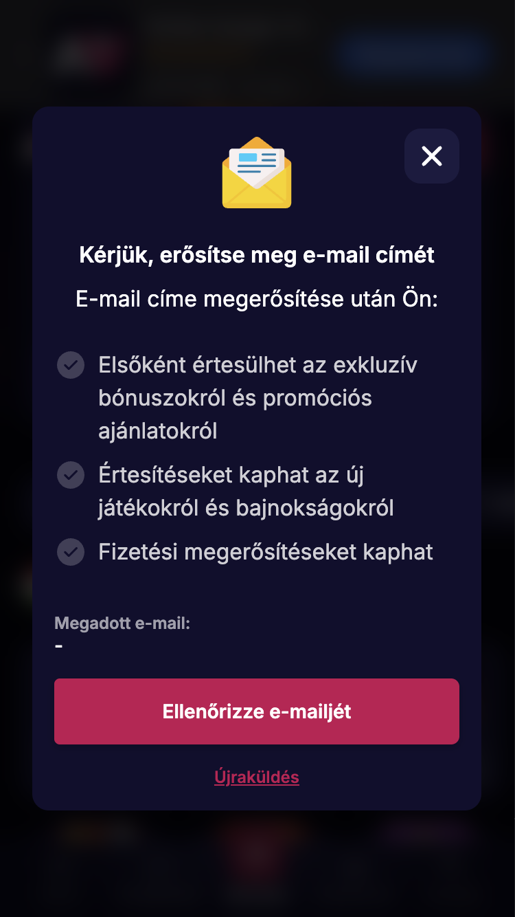 Harmadik lépés - E-mail-cím megerősítése