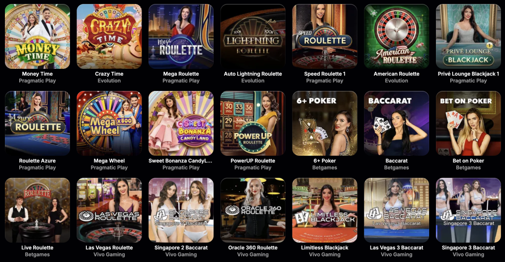 NV Casino - Élő kaszinó játékok
