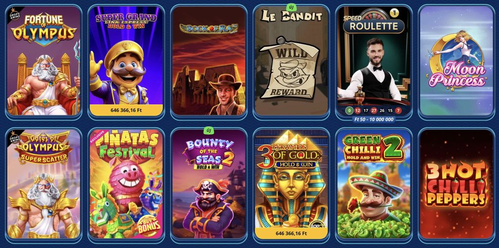 Játékkínálat az SG Casino