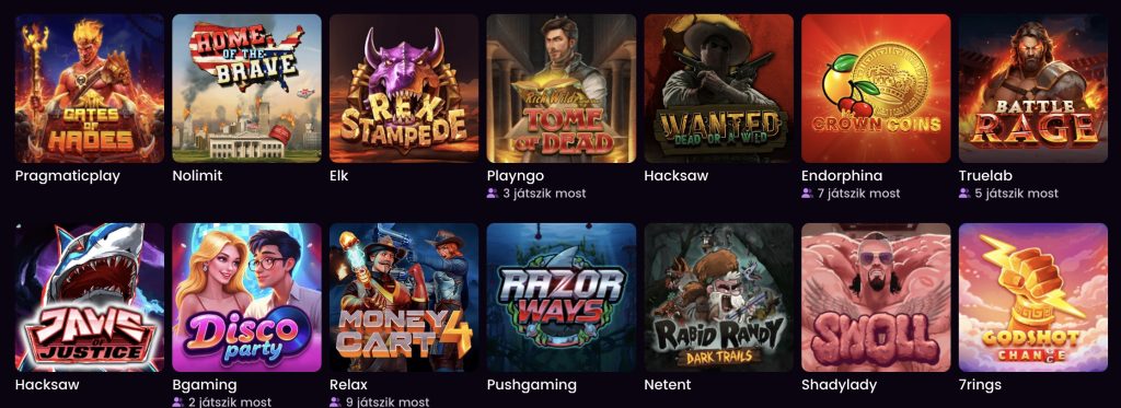 Az iWild Casino játékkínálat